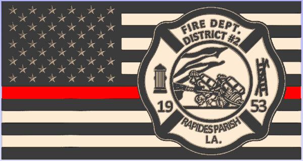 Rapides Parish Fire District #2 (LA) Fire Department Thin Red Line Flag ...